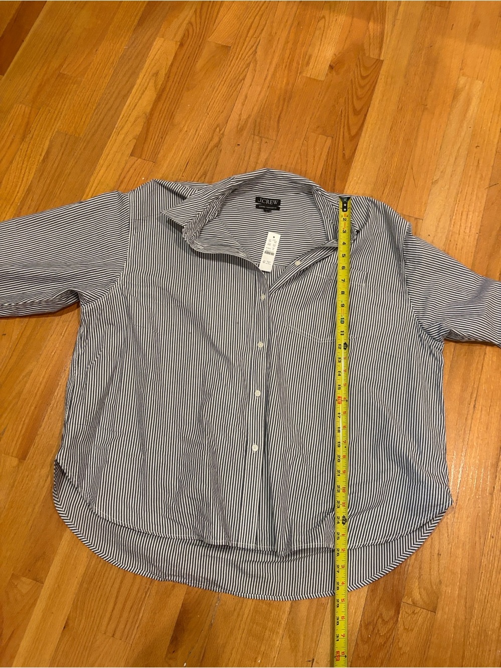 J. Crew White and Navy Stripe Button-Down Shirt - Picture 6 of 7